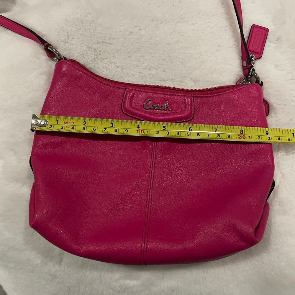 Coach Fuchsia Leather Shoulder Bag - Picture 9 of 11